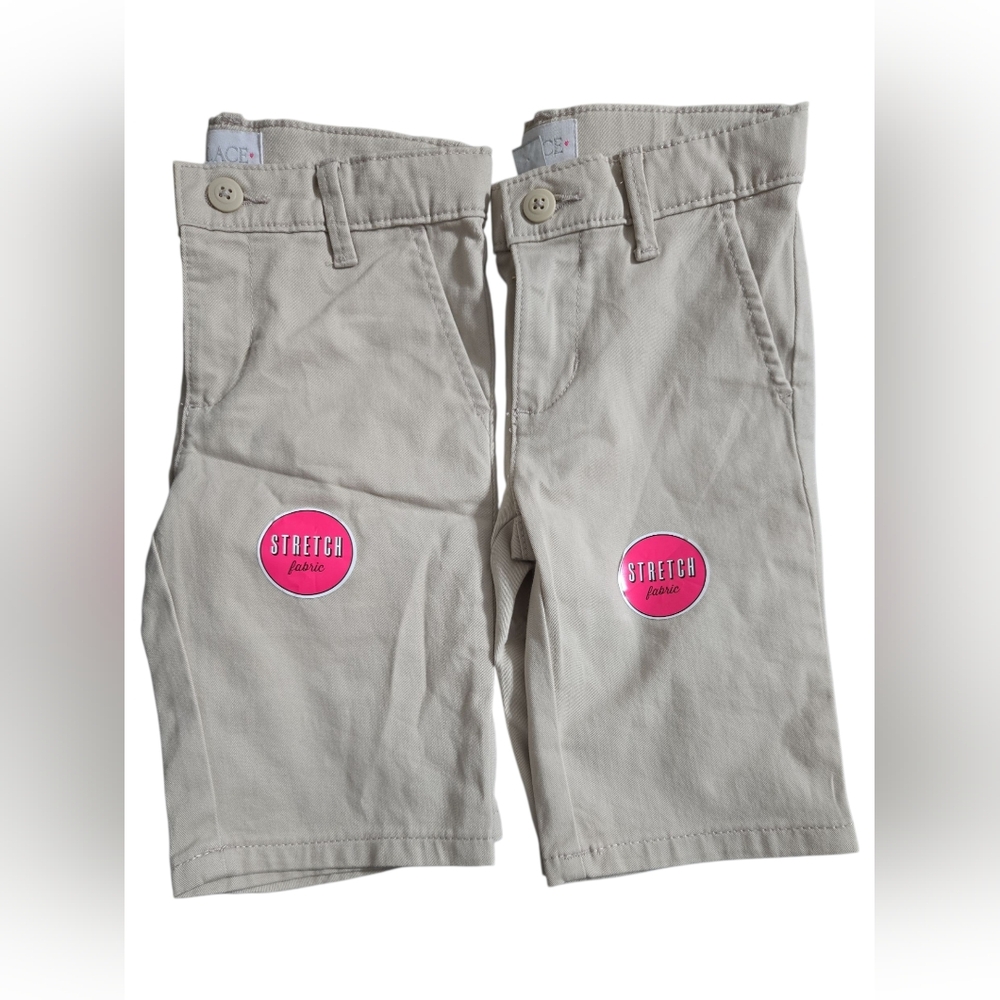 Girls The Childrens Place Slim Chino Khaki Stretch Uniform Shorts